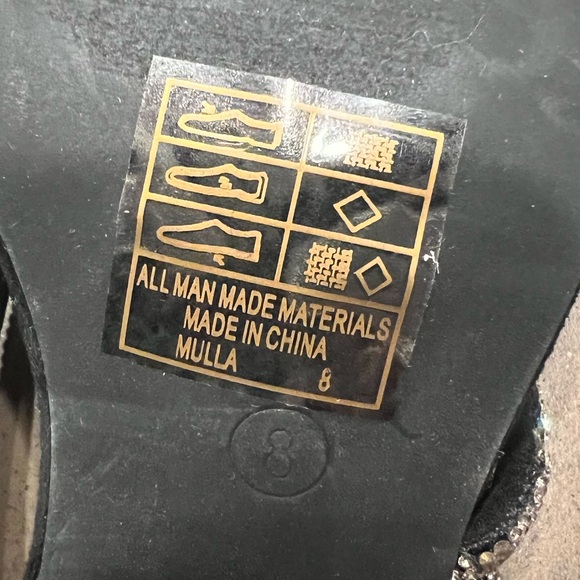 NEW Lulu’s Mulla Black Suede Rhinestone High Heel Slide Sandals. Sz: 8 - Picture 12 of 12